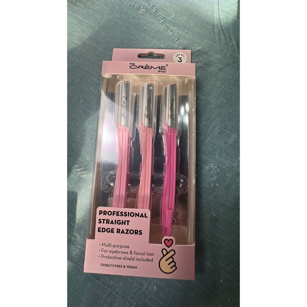 The Creme Shop Professional Straight Edge Razors Set of 3 Pink PEAH6994